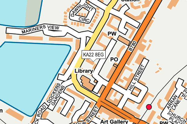 KA22 8EG map - OS OpenMap – Local (Ordnance Survey)