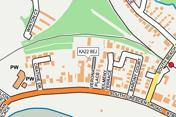 KA22 8EJ map - OS OpenMap – Local (Ordnance Survey)