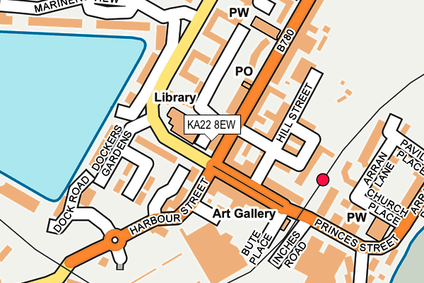 KA22 8EW map - OS OpenMap – Local (Ordnance Survey)