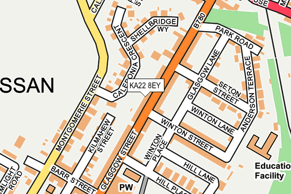 KA22 8EY map - OS OpenMap – Local (Ordnance Survey)