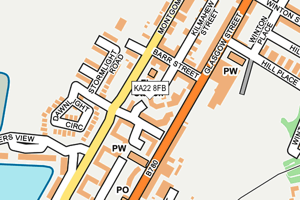 KA22 8FB map - OS OpenMap – Local (Ordnance Survey)