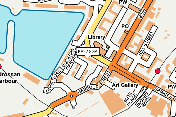 KA22 8GA map - OS OpenMap – Local (Ordnance Survey)