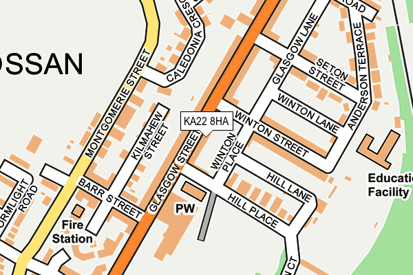 KA22 8HA map - OS OpenMap – Local (Ordnance Survey)