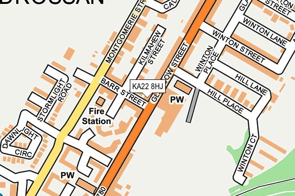 KA22 8HJ map - OS OpenMap – Local (Ordnance Survey)