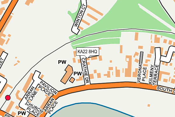 KA22 8HQ map - OS OpenMap – Local (Ordnance Survey)