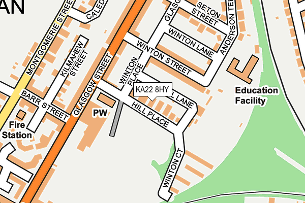 KA22 8HY map - OS OpenMap – Local (Ordnance Survey)