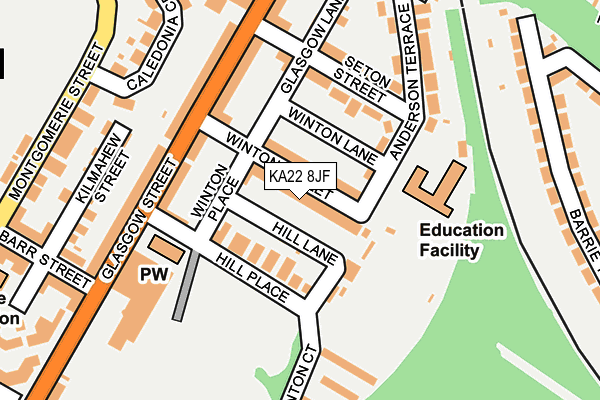 KA22 8JF map - OS OpenMap – Local (Ordnance Survey)