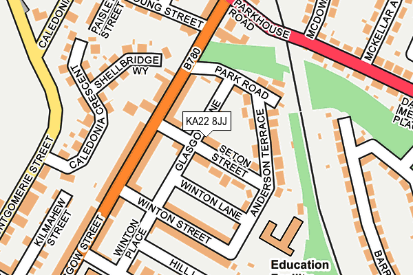 KA22 8JJ map - OS OpenMap – Local (Ordnance Survey)