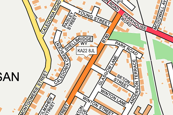 KA22 8JL map - OS OpenMap – Local (Ordnance Survey)