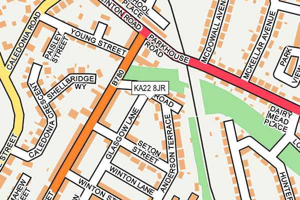 KA22 8JR map - OS OpenMap – Local (Ordnance Survey)