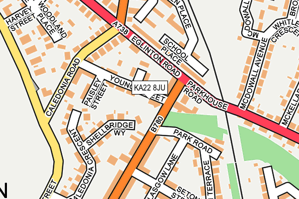 KA22 8JU map - OS OpenMap – Local (Ordnance Survey)