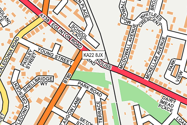 KA22 8JX map - OS OpenMap – Local (Ordnance Survey)
