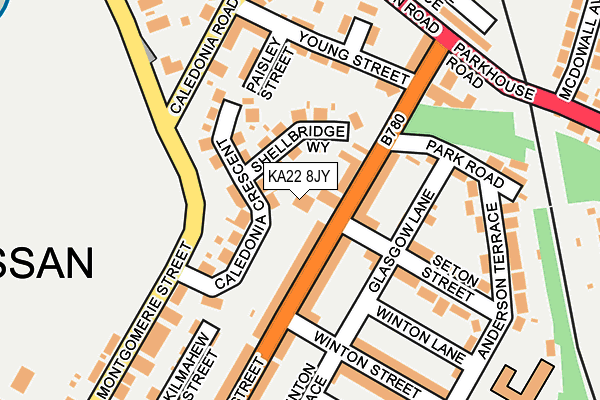 KA22 8JY map - OS OpenMap – Local (Ordnance Survey)