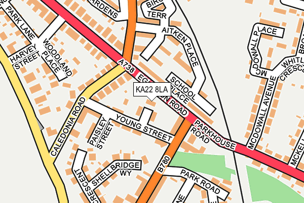 KA22 8LA map - OS OpenMap – Local (Ordnance Survey)