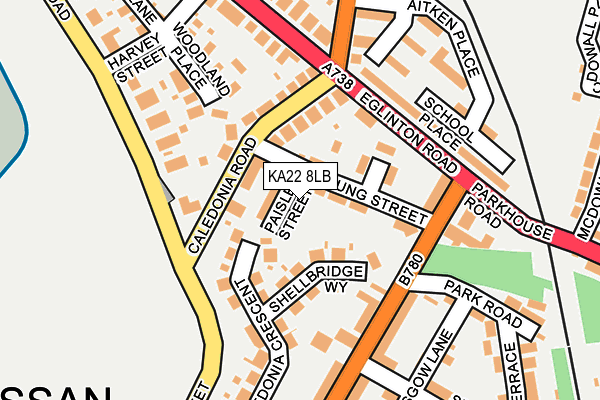 KA22 8LB map - OS OpenMap – Local (Ordnance Survey)