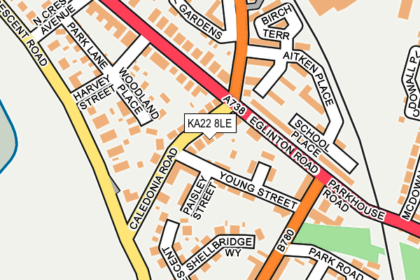 KA22 8LE map - OS OpenMap – Local (Ordnance Survey)