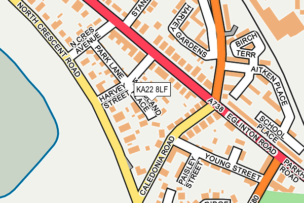 KA22 8LF map - OS OpenMap – Local (Ordnance Survey)