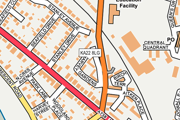 KA22 8LG map - OS OpenMap – Local (Ordnance Survey)