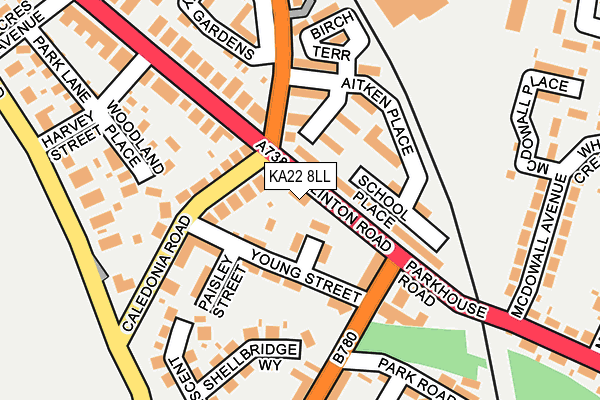KA22 8LL map - OS OpenMap – Local (Ordnance Survey)