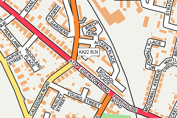 KA22 8LN map - OS OpenMap – Local (Ordnance Survey)