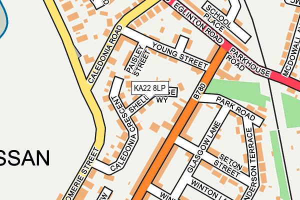 KA22 8LP map - OS OpenMap – Local (Ordnance Survey)
