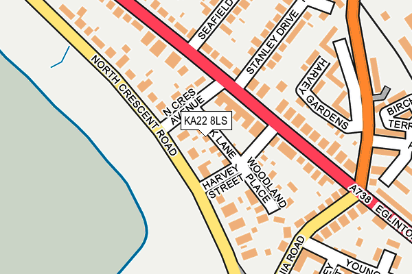 KA22 8LS map - OS OpenMap – Local (Ordnance Survey)