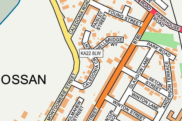 KA22 8LW map - OS OpenMap – Local (Ordnance Survey)