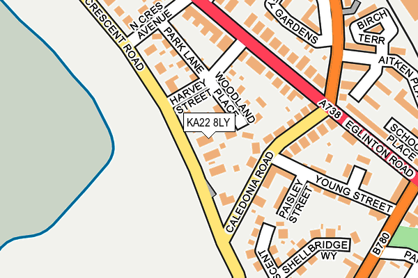 KA22 8LY map - OS OpenMap – Local (Ordnance Survey)