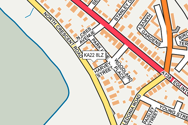 KA22 8LZ map - OS OpenMap – Local (Ordnance Survey)