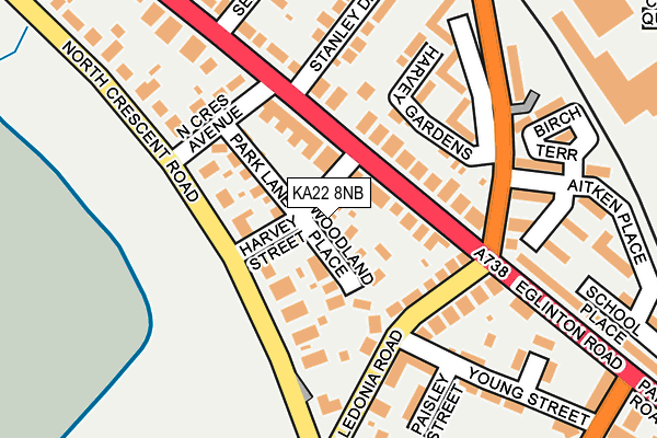 KA22 8NB map - OS OpenMap – Local (Ordnance Survey)