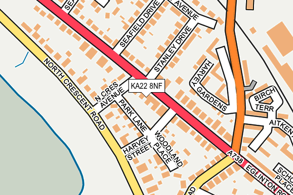 KA22 8NF map - OS OpenMap – Local (Ordnance Survey)