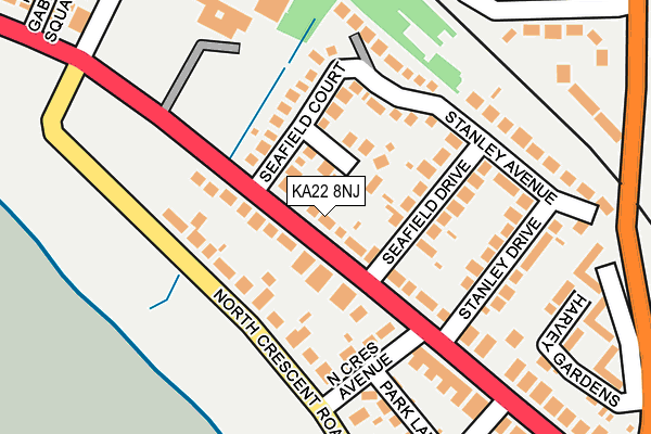 KA22 8NJ map - OS OpenMap – Local (Ordnance Survey)