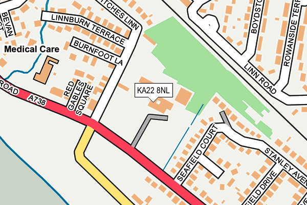 KA22 8NL map - OS OpenMap – Local (Ordnance Survey)