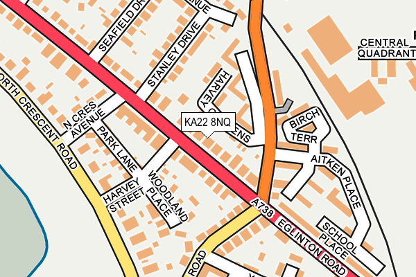 KA22 8NQ map - OS OpenMap – Local (Ordnance Survey)