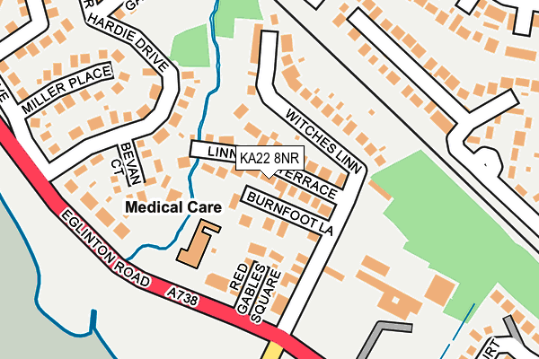 KA22 8NR map - OS OpenMap – Local (Ordnance Survey)