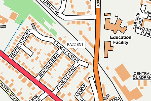 KA22 8NT map - OS OpenMap – Local (Ordnance Survey)