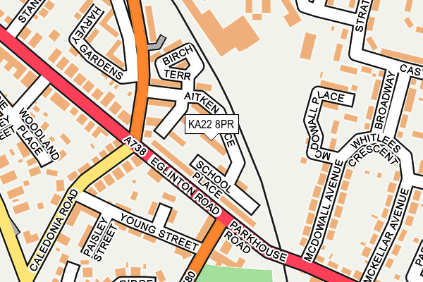 KA22 8PR map - OS OpenMap – Local (Ordnance Survey)