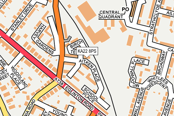KA22 8PS map - OS OpenMap – Local (Ordnance Survey)