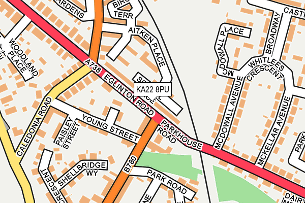 KA22 8PU map - OS OpenMap – Local (Ordnance Survey)