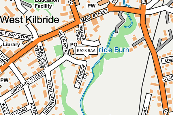 KA23 9AA map - OS OpenMap – Local (Ordnance Survey)