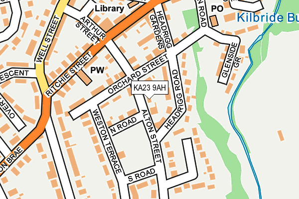 KA23 9AH map - OS OpenMap – Local (Ordnance Survey)