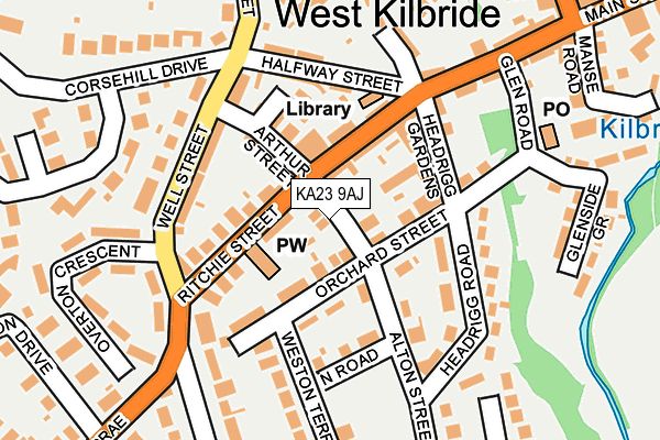 KA23 9AJ map - OS OpenMap – Local (Ordnance Survey)