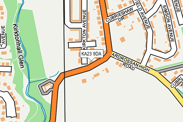 KA23 9DA map - OS OpenMap – Local (Ordnance Survey)