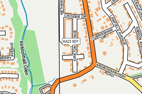 KA23 9DY map - OS OpenMap – Local (Ordnance Survey)