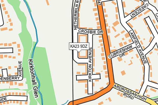 KA23 9DZ map - OS OpenMap – Local (Ordnance Survey)