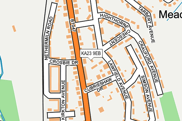 KA23 9EB map - OS OpenMap – Local (Ordnance Survey)
