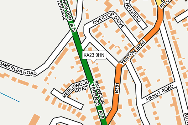 KA23 9HN map - OS OpenMap – Local (Ordnance Survey)