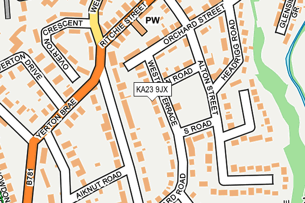 KA23 9JX map - OS OpenMap – Local (Ordnance Survey)