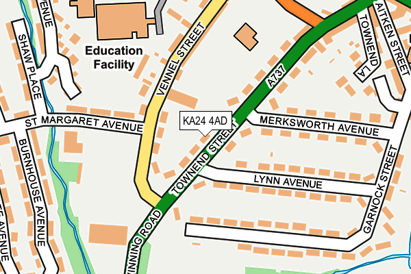 KA24 4AD map - OS OpenMap – Local (Ordnance Survey)