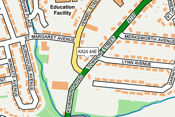 KA24 4AE map - OS OpenMap – Local (Ordnance Survey)